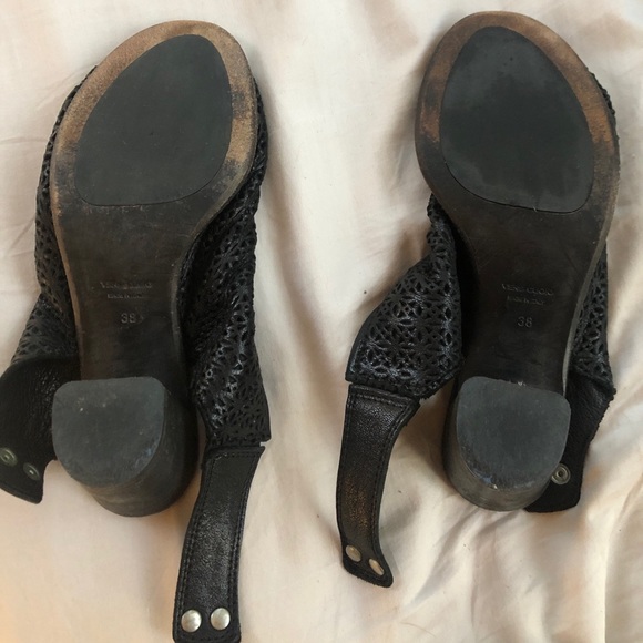 Real leather “vero cuoio” black open-toe heels - Picture 5 of 6